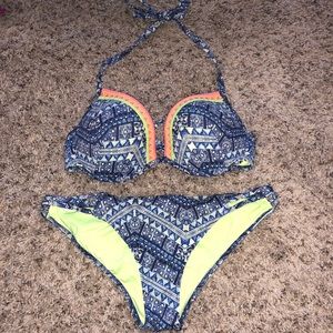 Victoria’s Secret blue bikini swimsuit push up